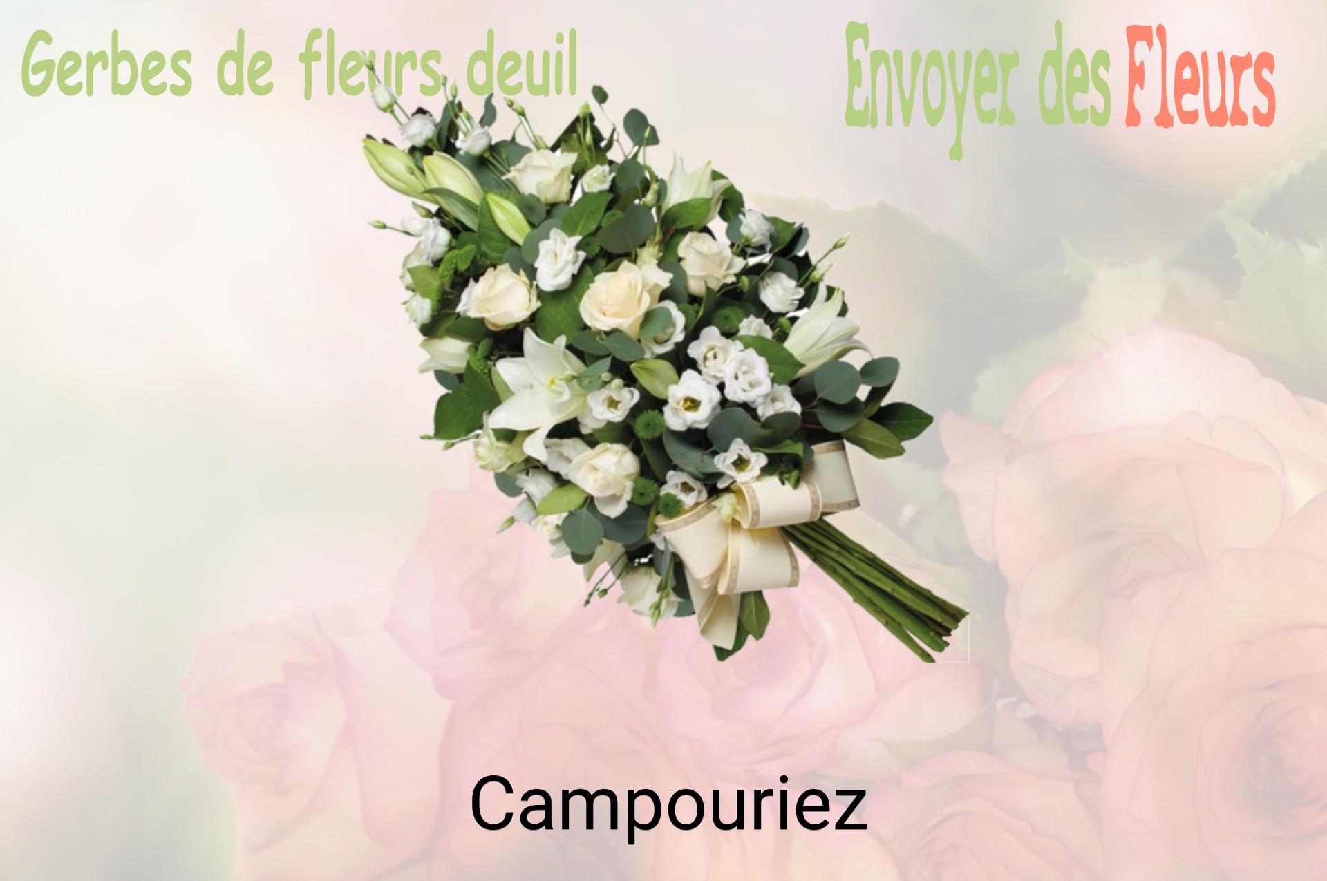 Gerbe de fleurs de deuil livrée à Campouriez